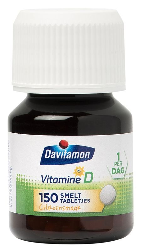 Foto van Davitamon vitamine d smelttabletten voor kinderen, 150 stuks bij jumbo