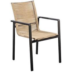 Foto van Yoi - ishi stackable dining chair alu black/rope natural