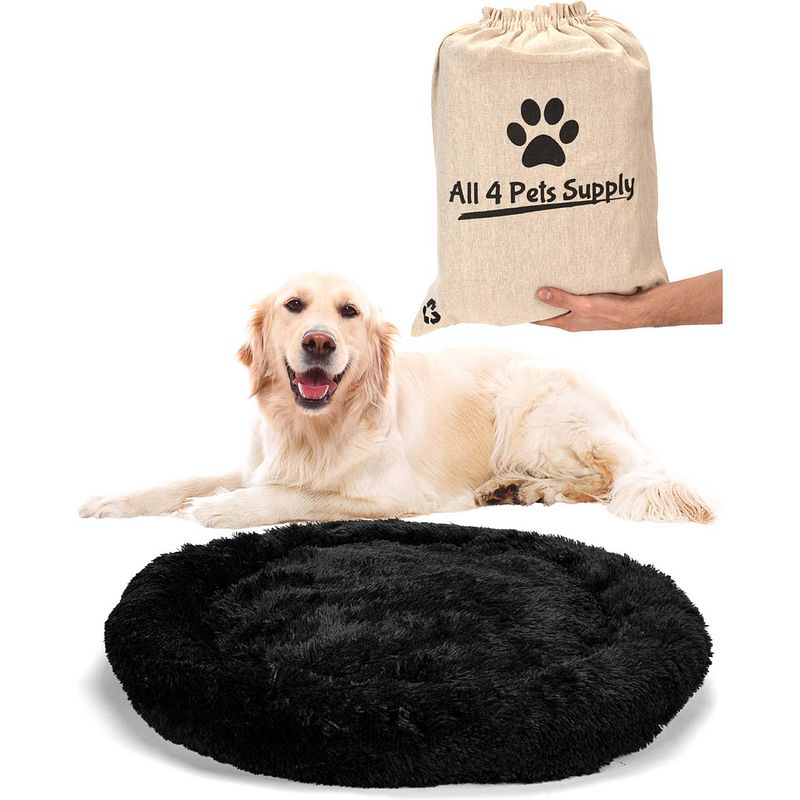 Foto van All 4 pets supply® hondenmand donut - maat xl - geschikt voor honden tot 100 cm - hondenkussen - zwart