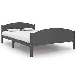 Foto van The living store bed - massief grenen - 206 x 165.5 x 73.5 cm - donkergrijs