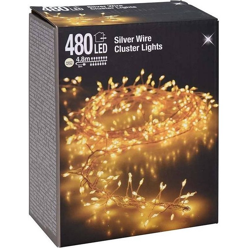 Foto van Zilverdraad verlichting 480 led - warm wit - 4,8 meter