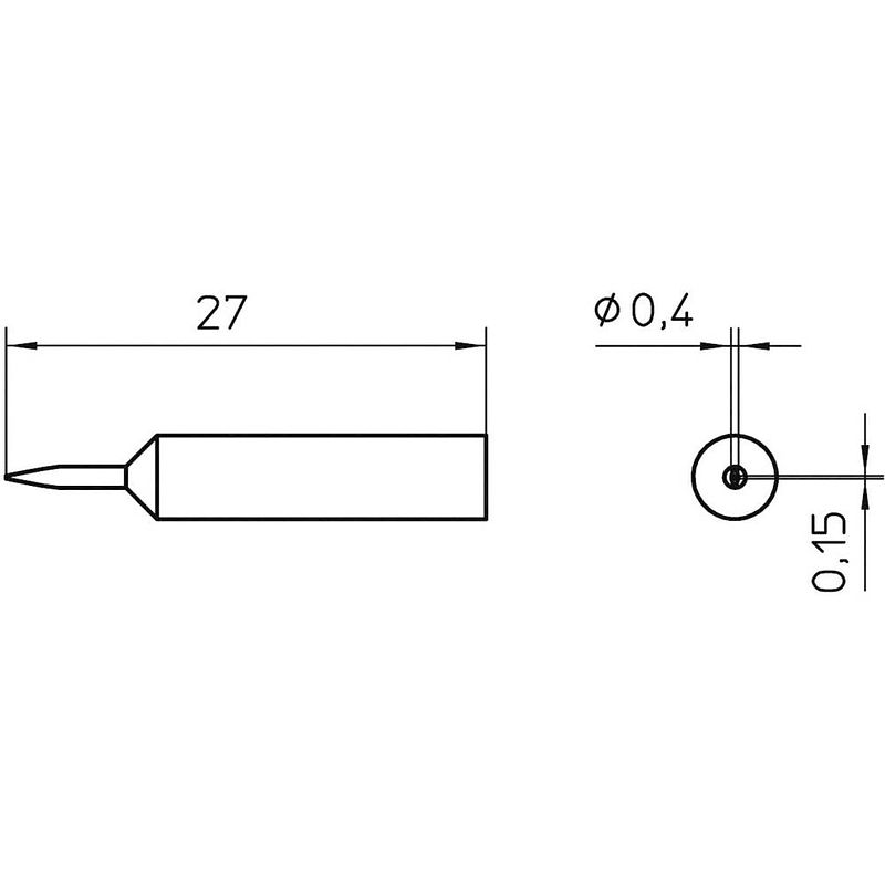 Foto van Weller xnt 1sc soldeerpunt beitelvorm grootte soldeerpunt 0.4 mm lengte soldeerpunt: 27 mm inhoud: 1 stuk(s)