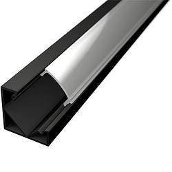Foto van Led strip profiel - delectro profi - zwart aluminium - 1 meter - 18.5x18.5mm - hoekprofiel