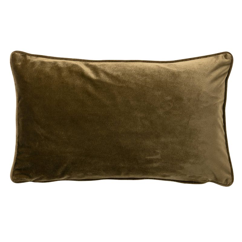 Foto van Dutch decor - finn - kussenhoes velvet 30x50 cm - military olive - groen