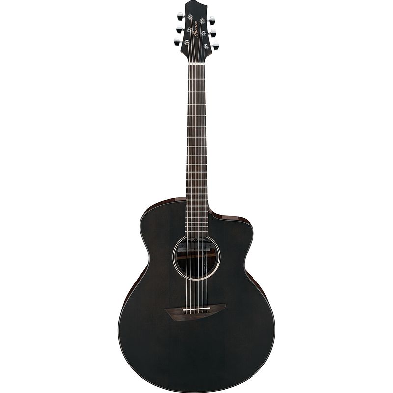 Foto van Ibanez jgm5 black satin top jon gomm signature elektrisch-akoestische gitaar met gigbag