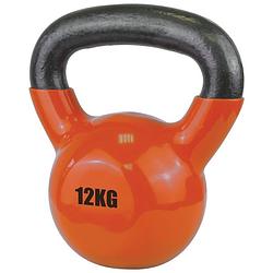 Foto van Urban fitness kettlebell 12 kg staal/vinyl zwart/oranje
