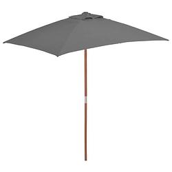 Foto van Vidaxl parasol met houten paal 150x200 cm antraciet