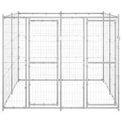 Foto van The living store hondenkennel - draadgaas - 220 x 220 x 180 cm - met deuren - zilver