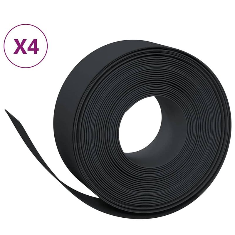 Foto van Vidaxl tuinranden 4 st 10 m 20 cm polyetheen zwart