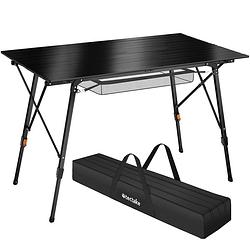 Foto van Tectake® - aluminium campingtafel kampeertafel klaptafel - in hoogte verstelbaar - zwart - 404985