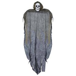 Foto van Halloween/horror thema hang decoratie skelet/zombie - met gescheurde kleding - griezel pop - 120 cm - feestdecoratievoor