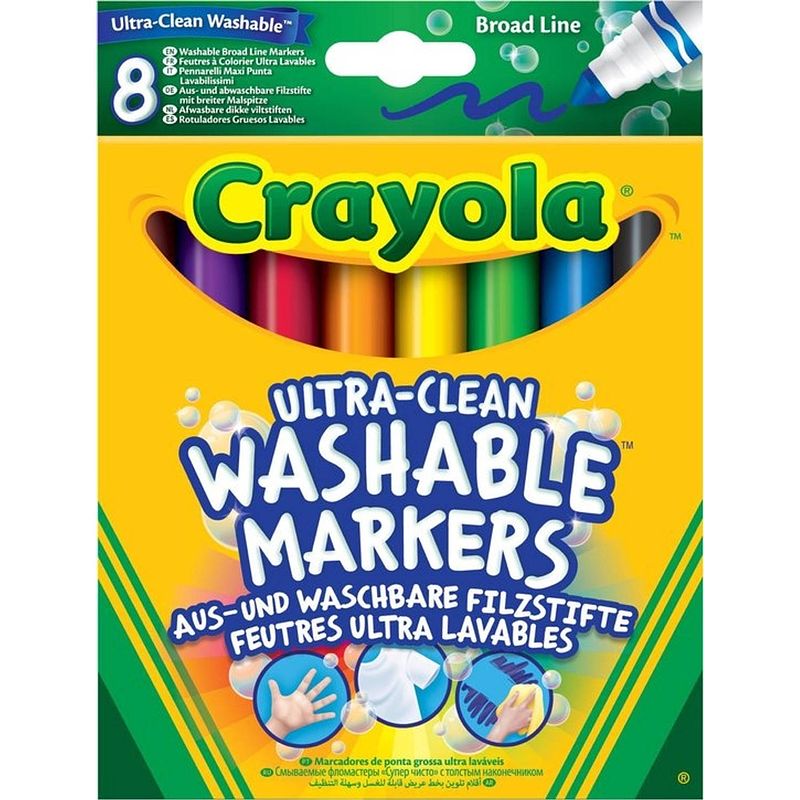 Foto van Crayola ultra-clean viltstiften 8 stuks