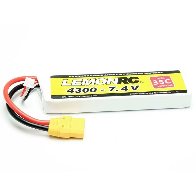 Foto van Lemonrc lipo accupack 7.4 v 4300 mah aantal cellen: 2 35 c softcase xt90