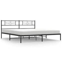 Foto van Vidaxl bedframe met hoofdbord metaal zwart 183x213 cm