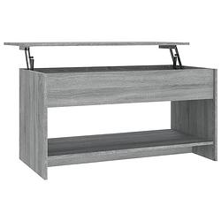 Foto van The living store salon salontafel - 102 x 50 x 52.5 cm - grijs sonoma eiken