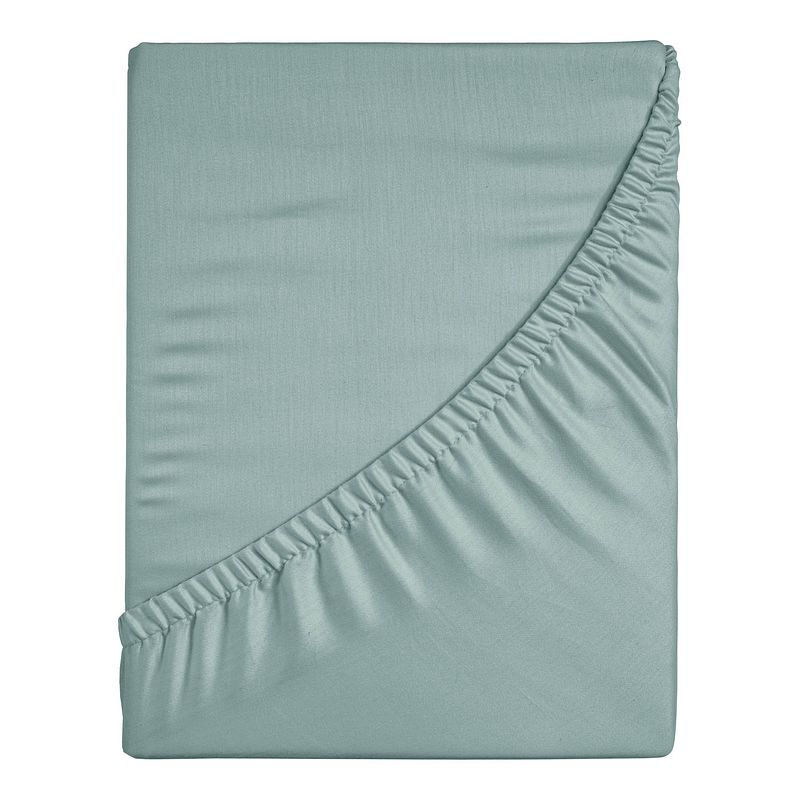 Foto van Ten cate premium 100% katoen satijnen hoeslaken - 90x200 - mineral mint