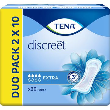 Foto van Tena discreet instadry zone duo pack 2 x 10 stuks bij jumbo