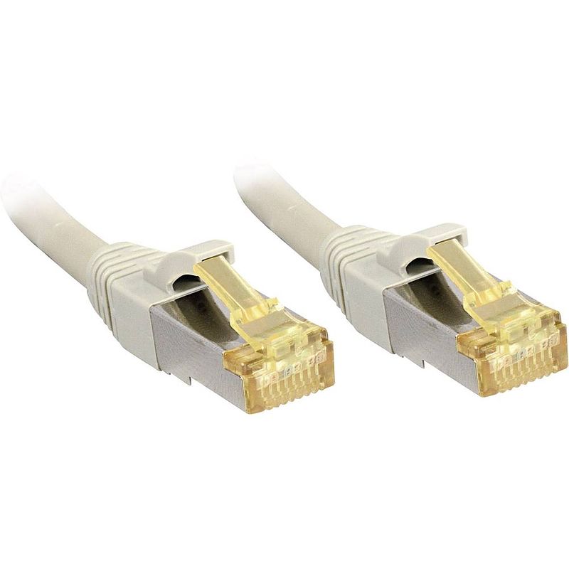 Foto van Lindy 47267 rj45 netwerkkabel, patchkabel cat 6a (losse kabel cat 7) s/ftp 7.50 m grijs snagless 1 stuk(s)