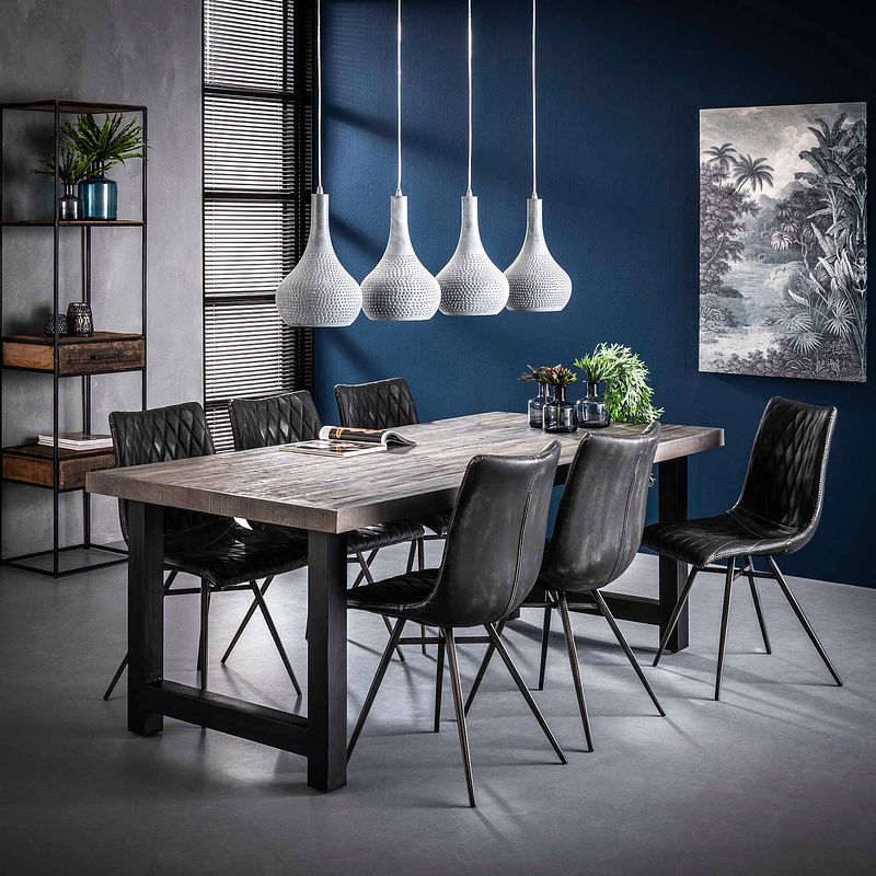 Foto van Hoyz - eetkamertafel acasia rough grey - 165x85x77 - hout