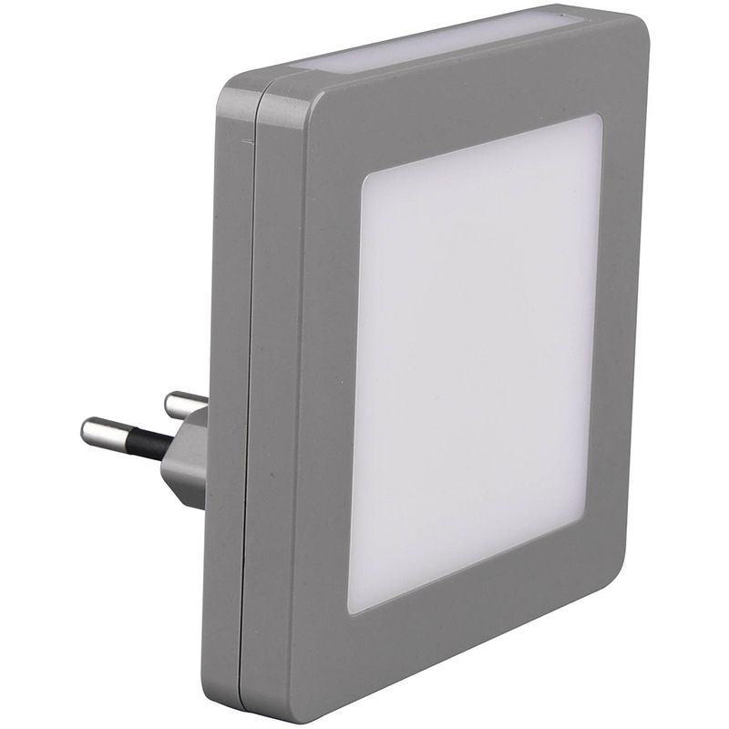 Foto van Stekkerlamp - stekkerspot met dag en nacht sensor incl. schakelaar - trion hiko - 0.3w - warm wit 3000k - vierkant - mat