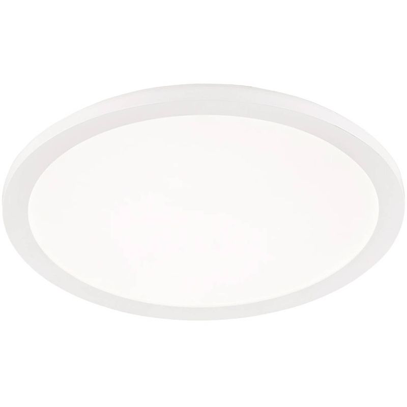 Foto van Led plafondlamp - badkamerlamp - trion camy - opbouw rond 22w - spatwaterdicht ip44 - dimbaar - warm wit 3000k - mat wit