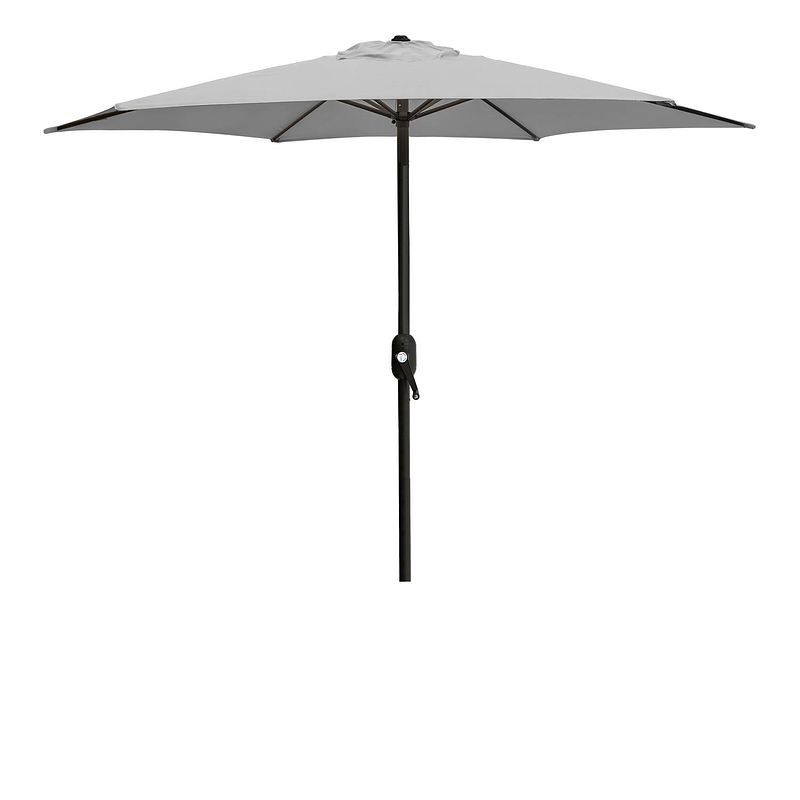 Foto van 4goodz aluminium parasol 300 cm met opdraaimechanisme - lichtgrijs