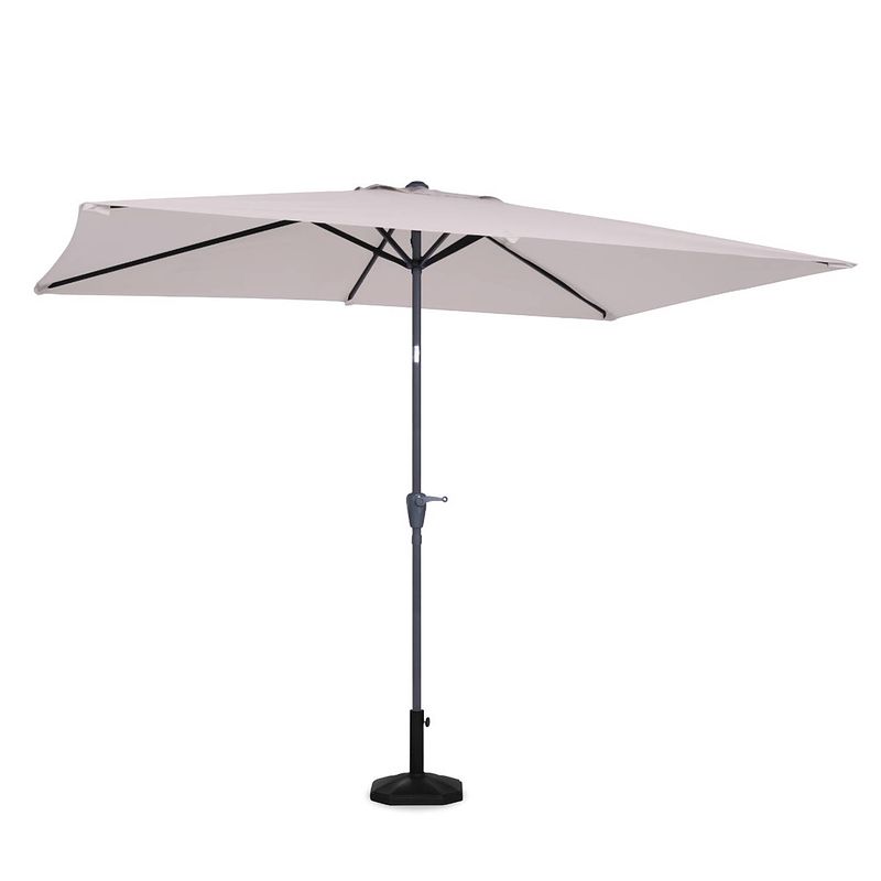 Foto van Vonroc premium parasol rapallo 200x300cm - beige - incl. parasolvoet en beschermhoes