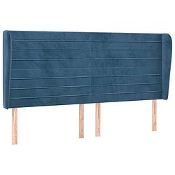 Foto van Vidaxl hoofdbord met randen 203x23x118/128 cm fluweel donkerblauw