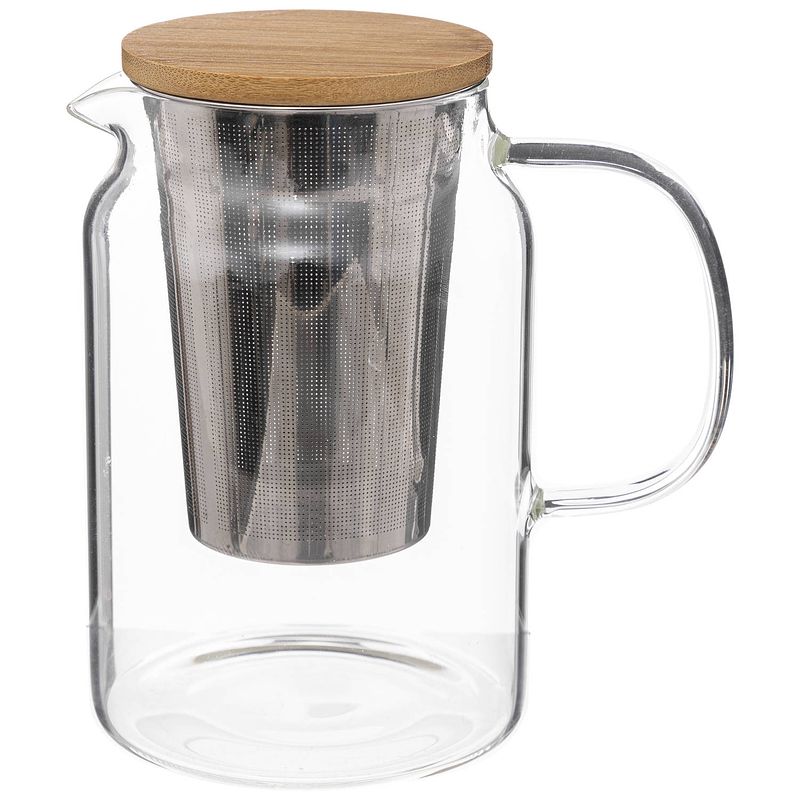 Foto van Secret de gourmet theepot - glas/bamboe - 900 ml - theepotten