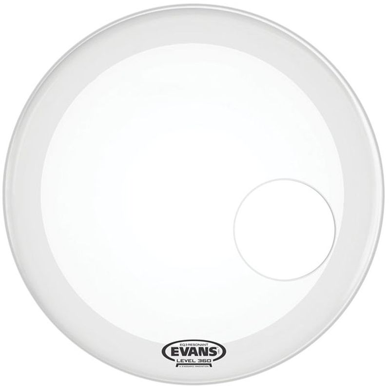 Foto van Evans bd18rgcw eq3 coated white 18 inch bassdrumvel