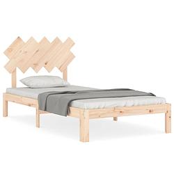 Foto van The living store bedframe - grenenhout - lattenbodem - 203.5 x 103.5 cm - onbehandeld