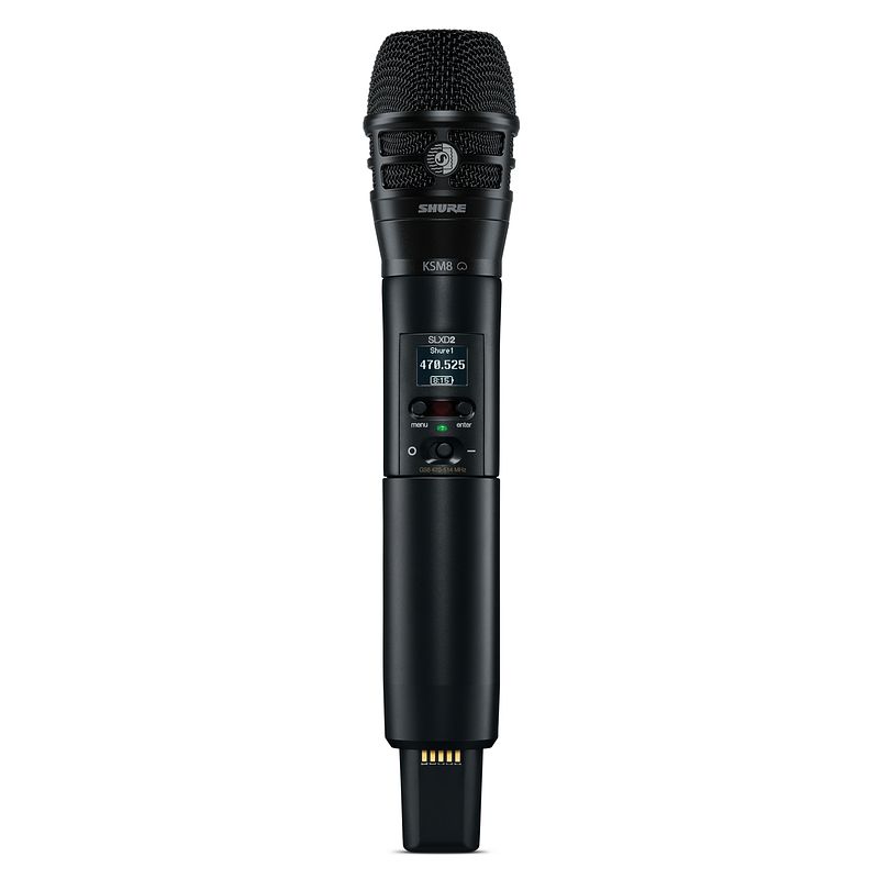 Foto van Shure slxd2/k8b-s50 handheld zender met ksm8 capsule (823 - 832 mhz)