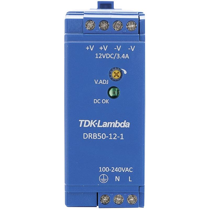 Foto van Tdk-lambda drb50-12-1 din-rail netvoeding 12 v/dc 4.2 a 50.4 w aantal uitgangen: 1 x inhoud: 1 stuk(s)