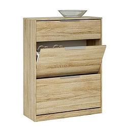 Foto van Demeyere schoenenkast chest - eikenkleur - 105x80x32,6 cm - leen bakker