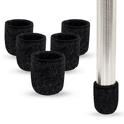 Foto van Flooq premium stoelpootdoppen viltdoppen - anti-kras vilt - stoelpoot beschermers - vloerbescherming - 16 stuks - zwart