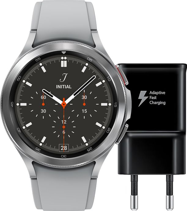 Foto van Samsung galaxy watch4 classic 46 mm zilver + oplader