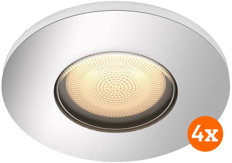 Foto van Philips hue adore badkamerinbouwspot white ambiance 4-pack