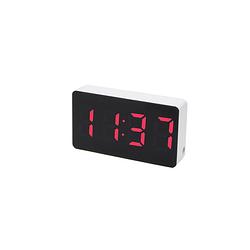 Foto van Caliber kleine wekker - digitale klok - geschikt als kinderwekker - slaapkamer - automatisch dimmen - 3 alarmen - rood