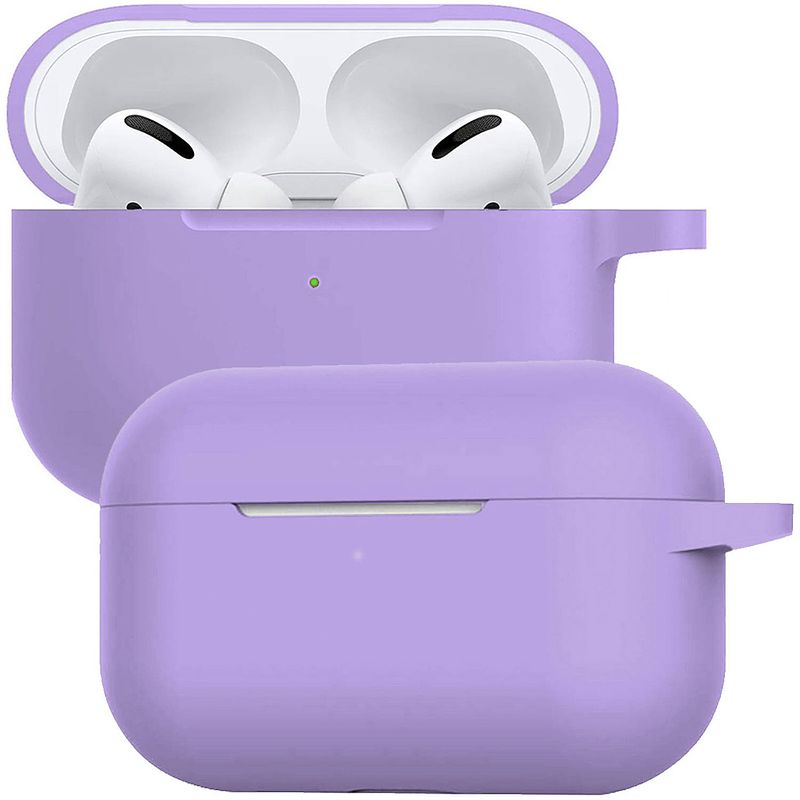 Foto van Basey siliconen hoesje geschikt voor airpods pro case hoes - geschikt voor airpods pro hoesje cover - lila