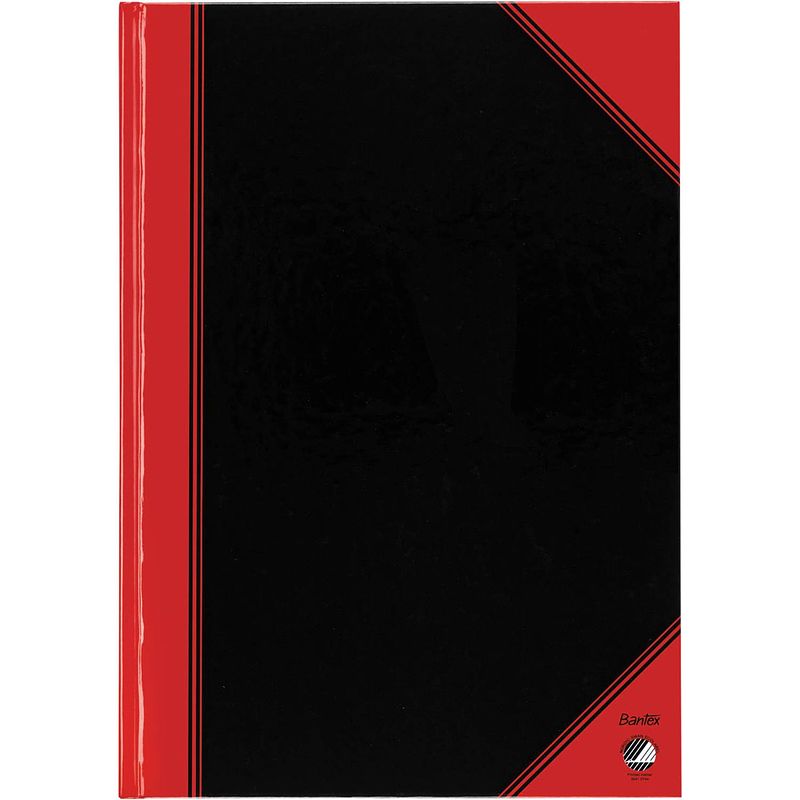Foto van Bantex notitieboekje, ft a4, 192 bladzijden, gelijnd, rood en zwart 6 stuks