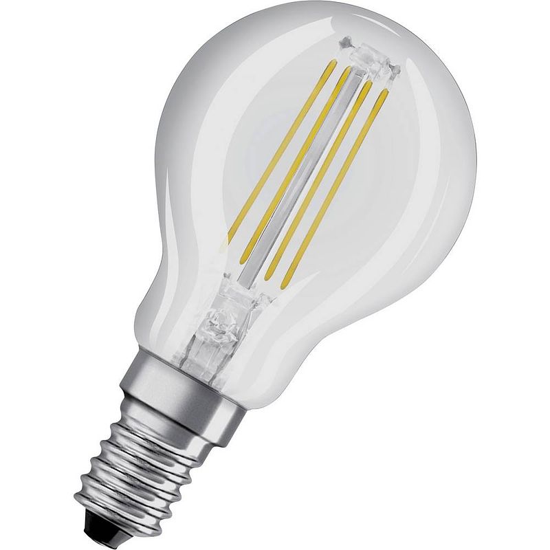 Foto van Osram 4058075434868 led-lamp energielabel f (a - g) e14 peer 4.8 w = 40 w koudwit (ø x l) 45 mm x 78 mm 1 stuk(s)