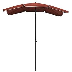 Foto van The living store parasol terracotta 200x130x234 cm - uv-beschermend polyester - stalen paal - zwengelsysteem -