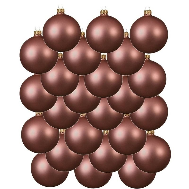 Foto van 24x glazen kerstballen mat oud roze 6 cm kerstboom versiering/decoratie - kerstbal