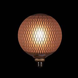 Foto van Led bulb grid pattern matt gold 200x280mm 5w-2200k / e27 fit