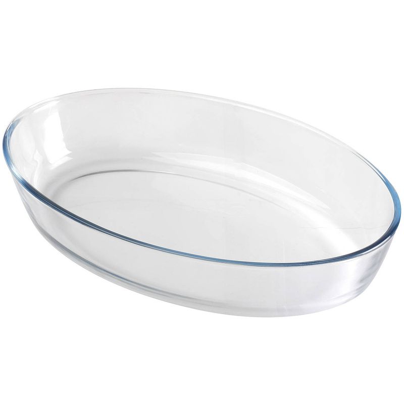 Foto van Chef traiteur ovenschaal van borosilicaat glas - ovaal - 3 liter - 35 x 24 x 7 cm - ovenschalen