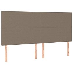 Foto van The living store hoofdeind bedaccessoires - 160 x 5 x 118/128 cm - taupe