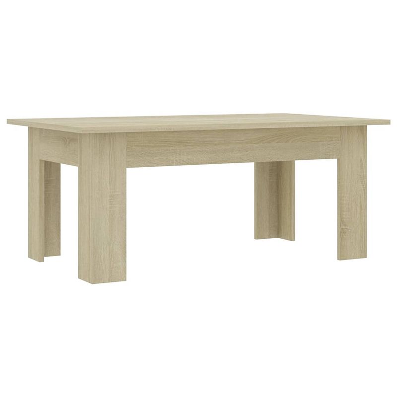 Foto van The living store salontafel - hout - 100 x 60 x 42 cm - sonoma eiken