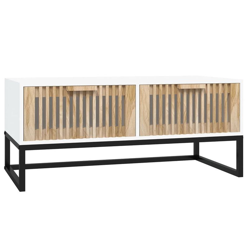 Foto van Vidaxl salontafel 80x40x35 cm bewerkt hout en ijzer wit