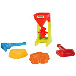 Foto van Wader strandset watermolen 21 cm 5-delig rood