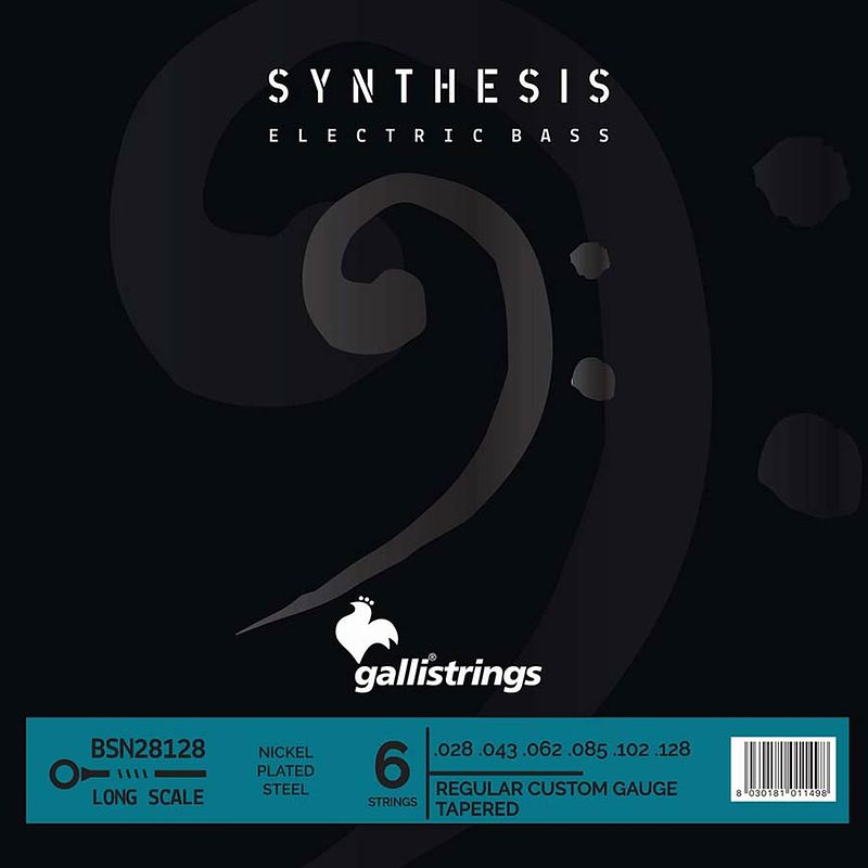 Foto van Galli strings synthesis bsn28128 .028 - .128 snarenset voor 6-snarige elektrische basgitaar